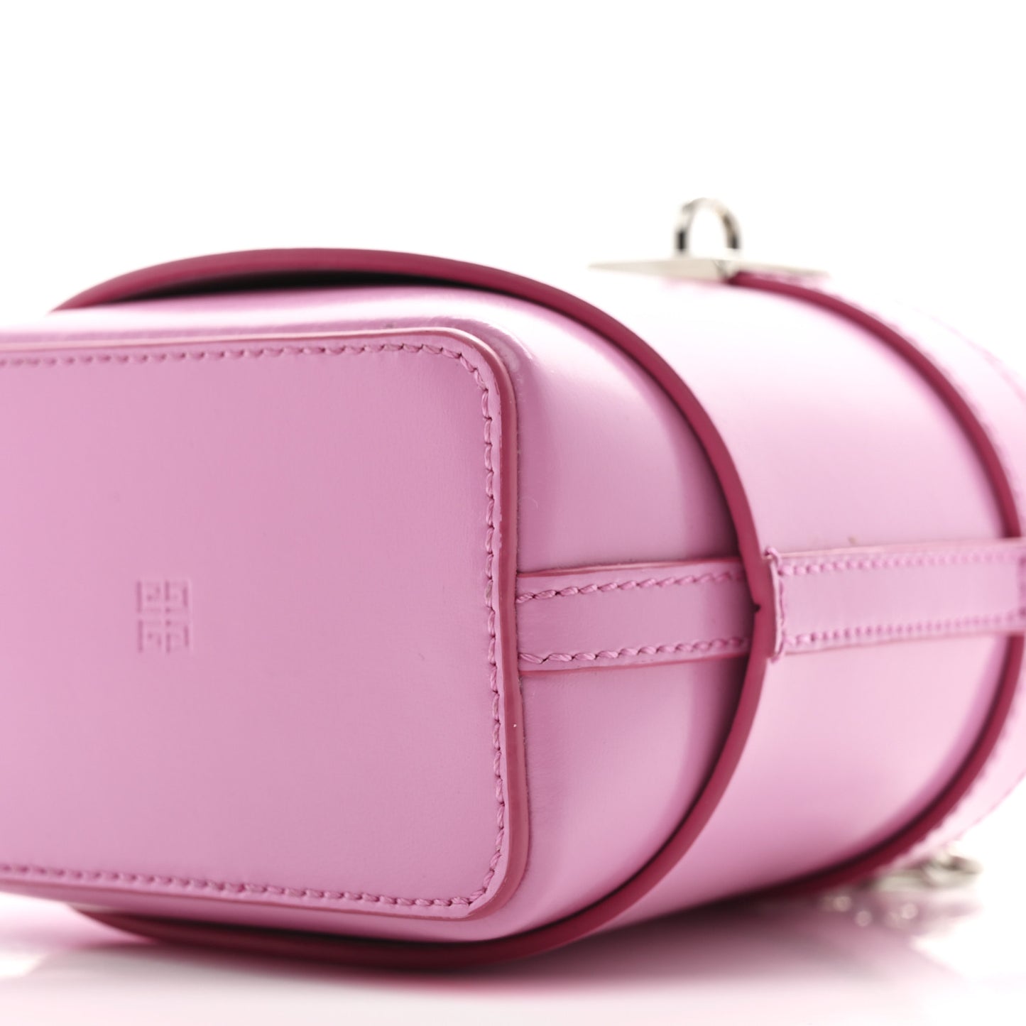 Box Calfskin Micro Shark Lock Bucket Bag Pink