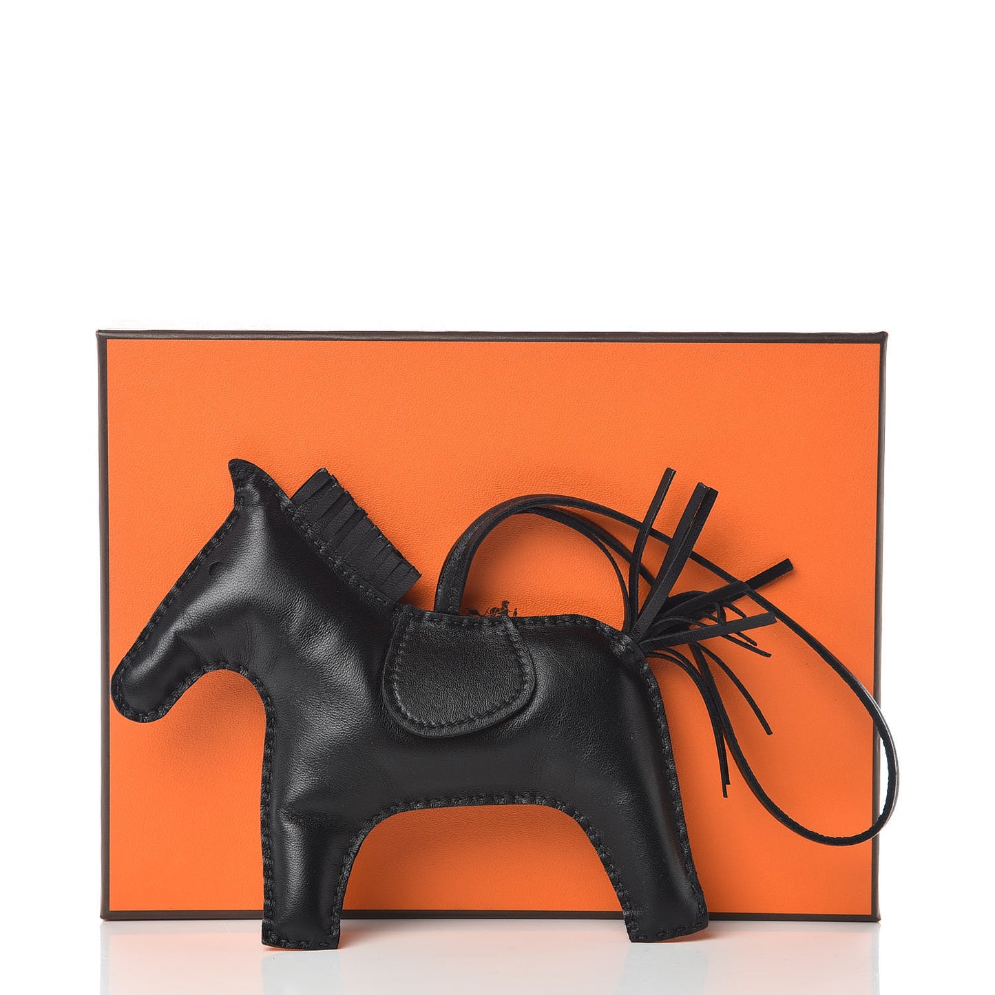 Milo Lambskin Grigri Rodeo Horse Bag Charm GM So Black