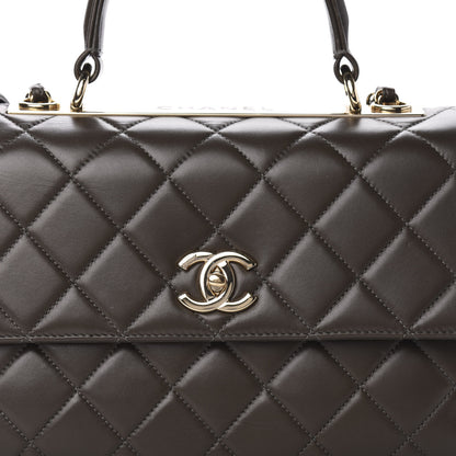 Chanel Lambskin Quilted Medium Trendy CC Flap Dual Handle Bag Dark Khaki 11 of 12