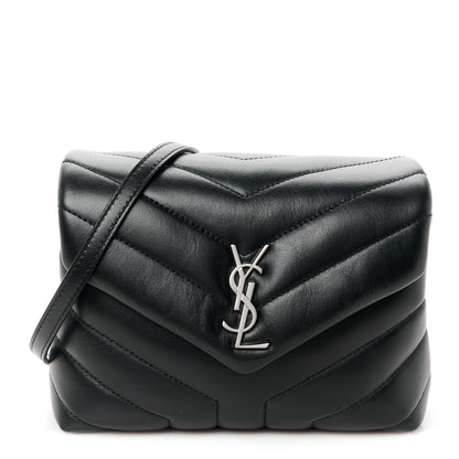 Saint Laurent Calfskin Y Quilted Monogram Toy Loulou Crossbody Bag Black 1 of 11