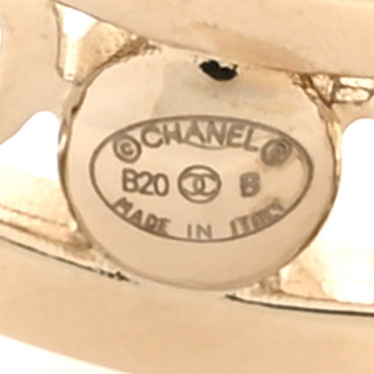 Chanel Crystal Pearl Coco CC Logo Brooch Gold 3 of 4