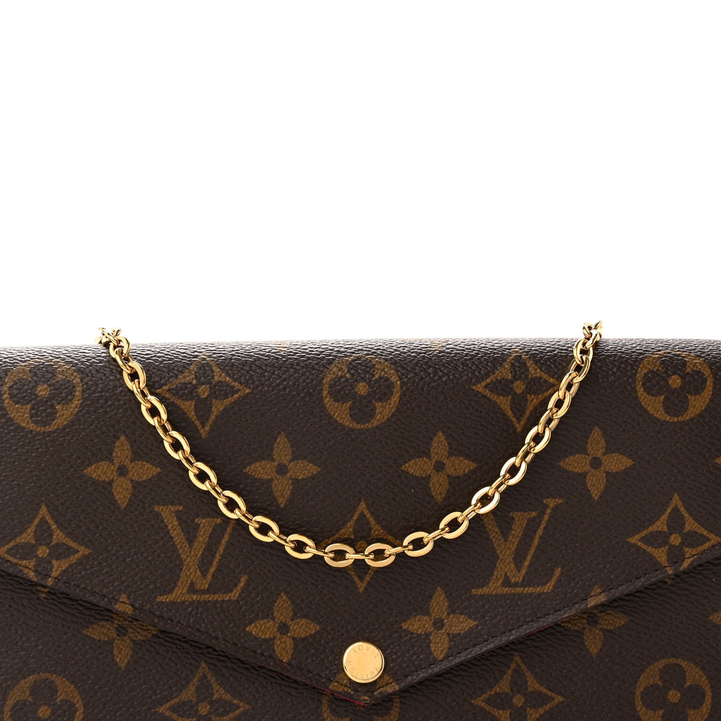 Monogram Pochette Felicie Chain Wallet Fuchsia