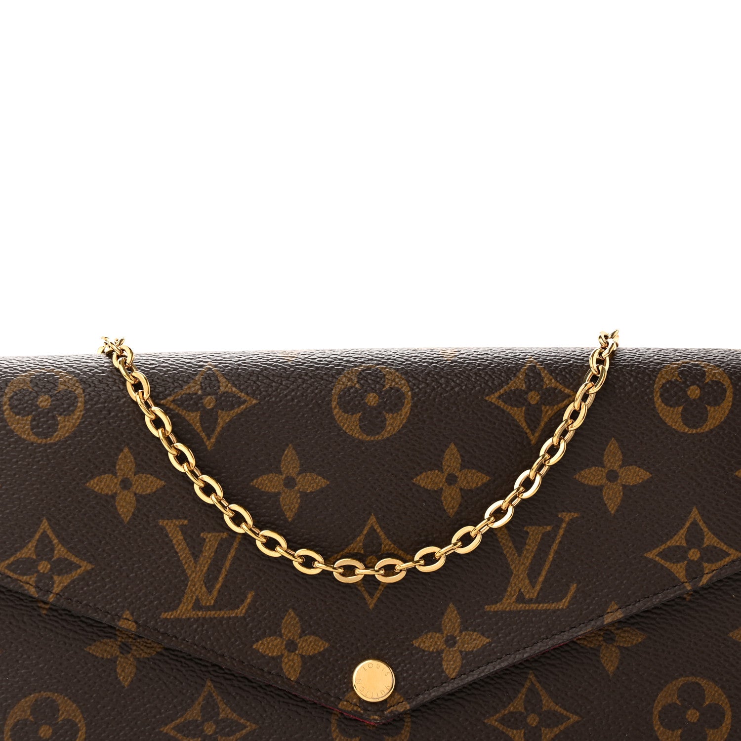Louis Vuitton Monogram Pochette Felicie Chain Wallet Fuchsia 10 of 15