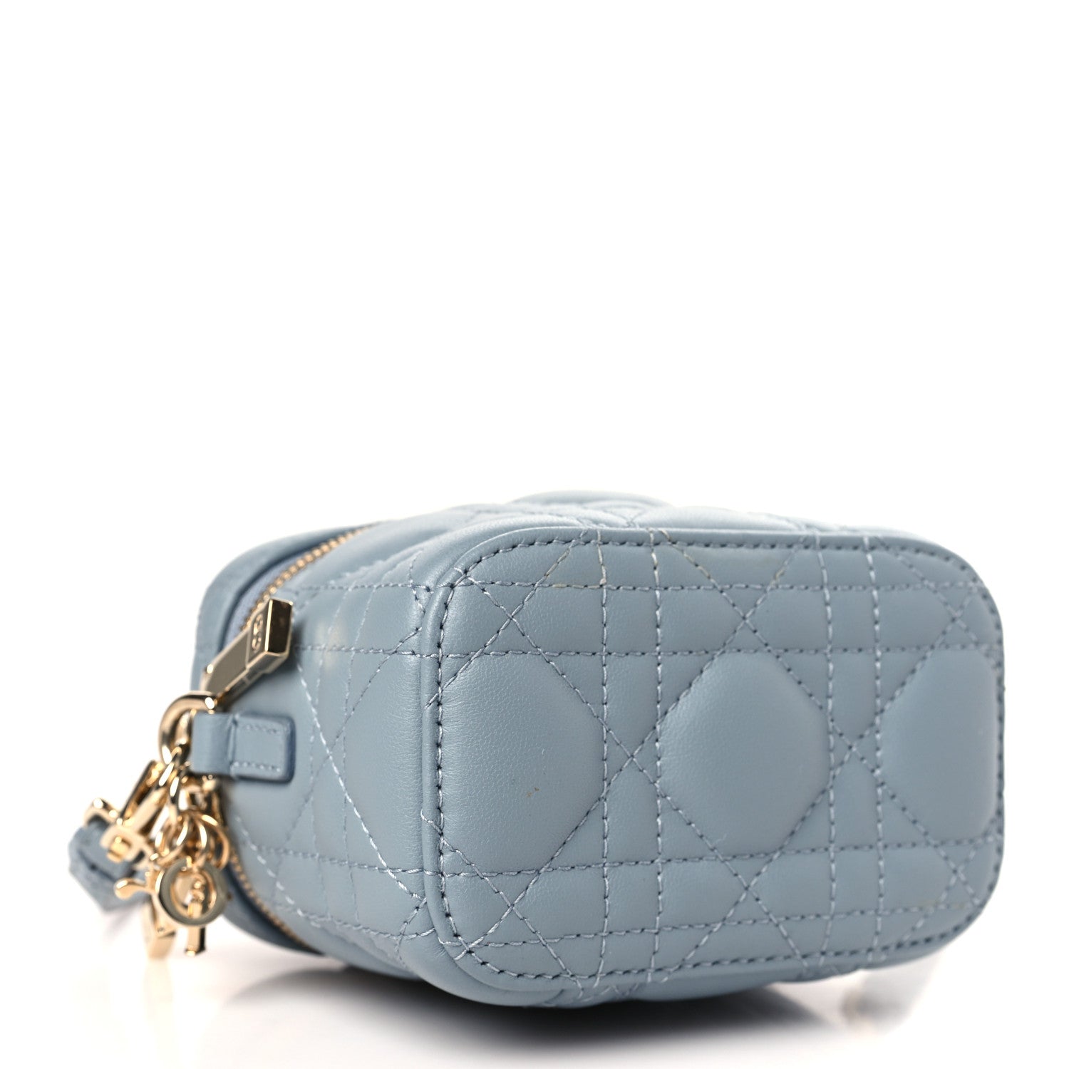 Christian Dior Lambskin Cannage Micro Lady Dior Vanity Case Cloud Blue 4 of 8