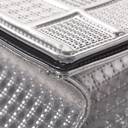 Christian Dior Metallic Patent Micro-Cannage Medium Diorama Flap Bag Silver 12 of 15