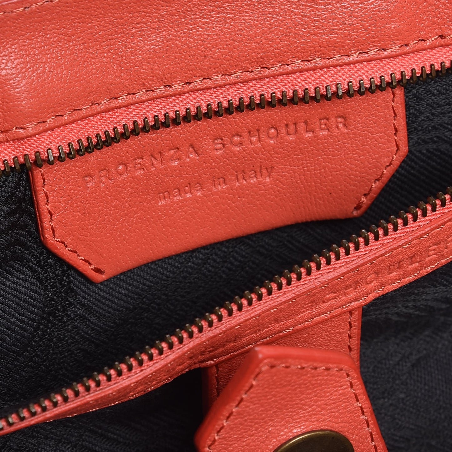 Lambskin PS1 Large Satchel Deep Coral