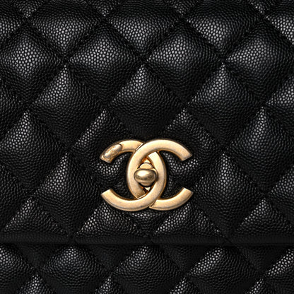 Chanel Caviar Quilted Medium Coco Handle Flap Black 8 of 11