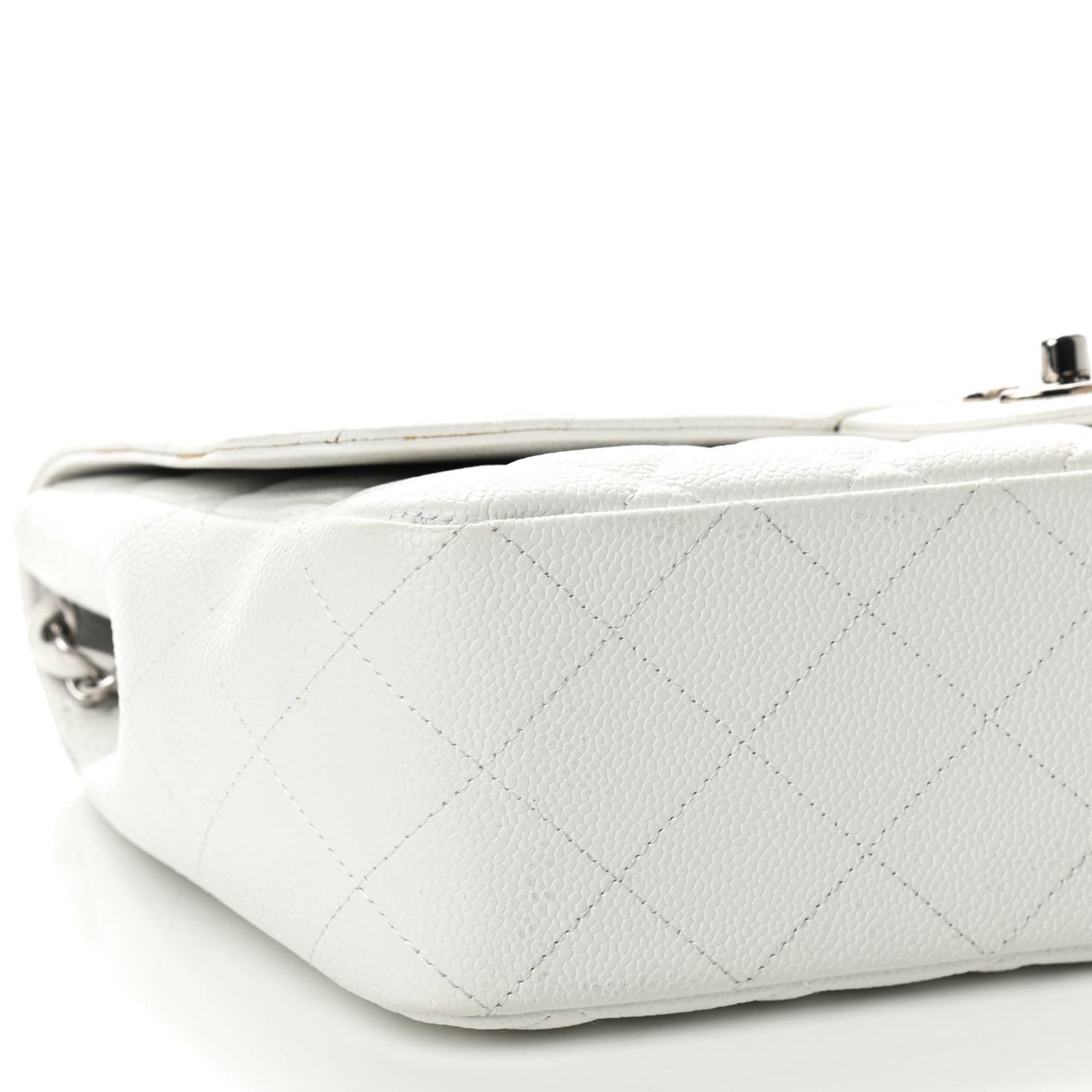 Caviar Quilted Jumbo Single Flap White