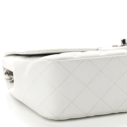 Chanel Caviar Quilted Jumbo Single Flap White 6 of 13