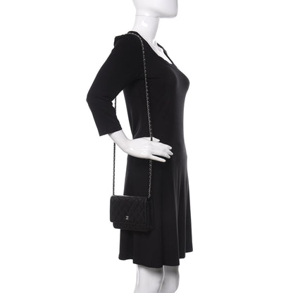 Chanel Lambskin Quilted Wallet On Chain WOC Black 2 of 12