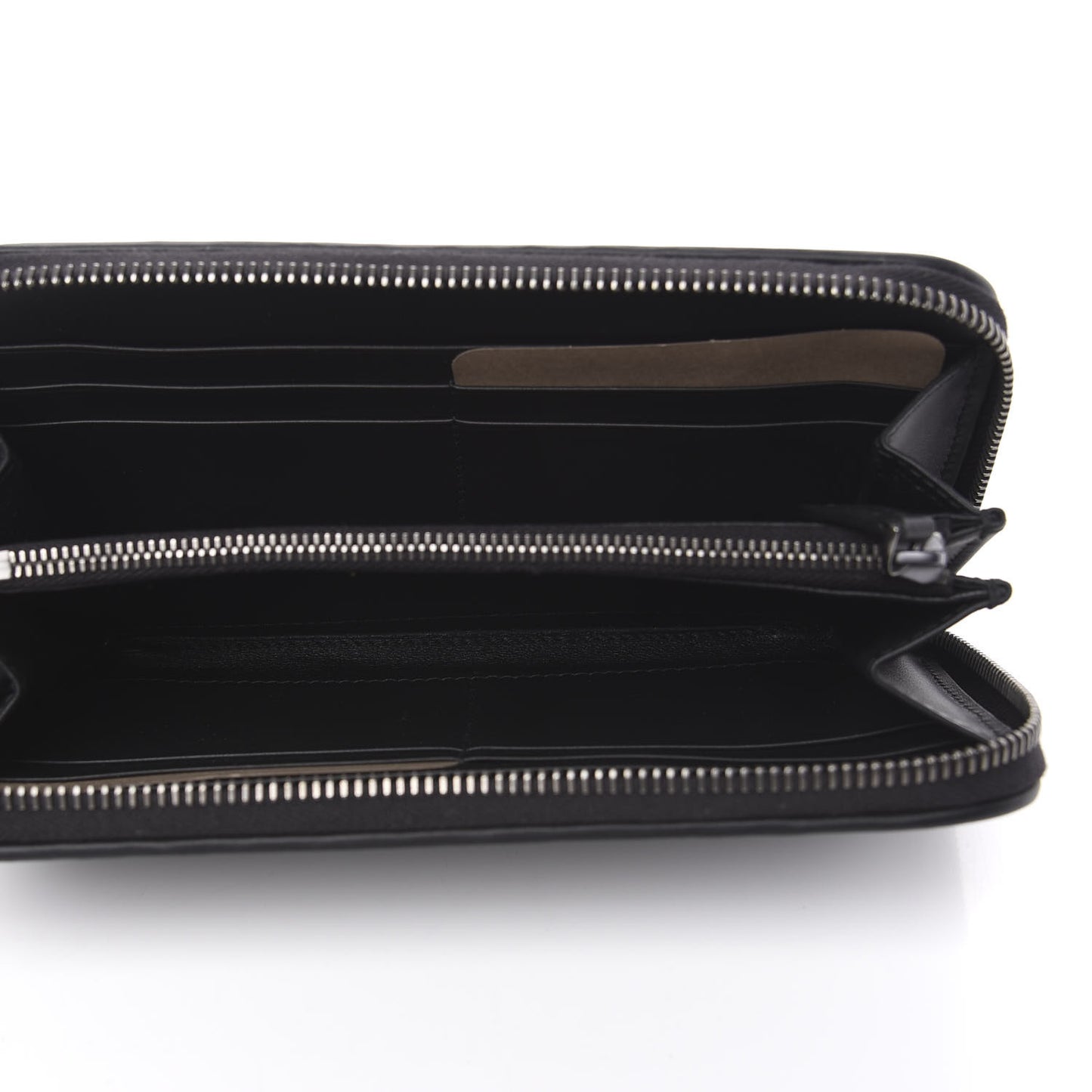 Nappa Intrecciato Zip Around Wallet Black
