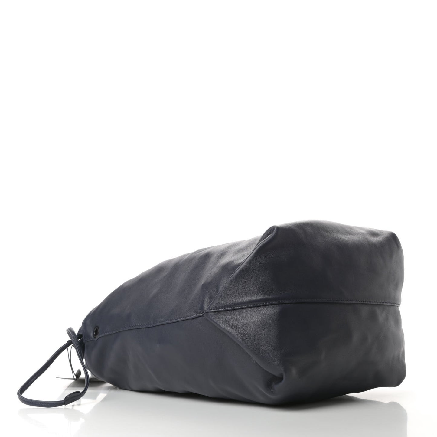 Lambskin Teddy Drawstring Bag Navy