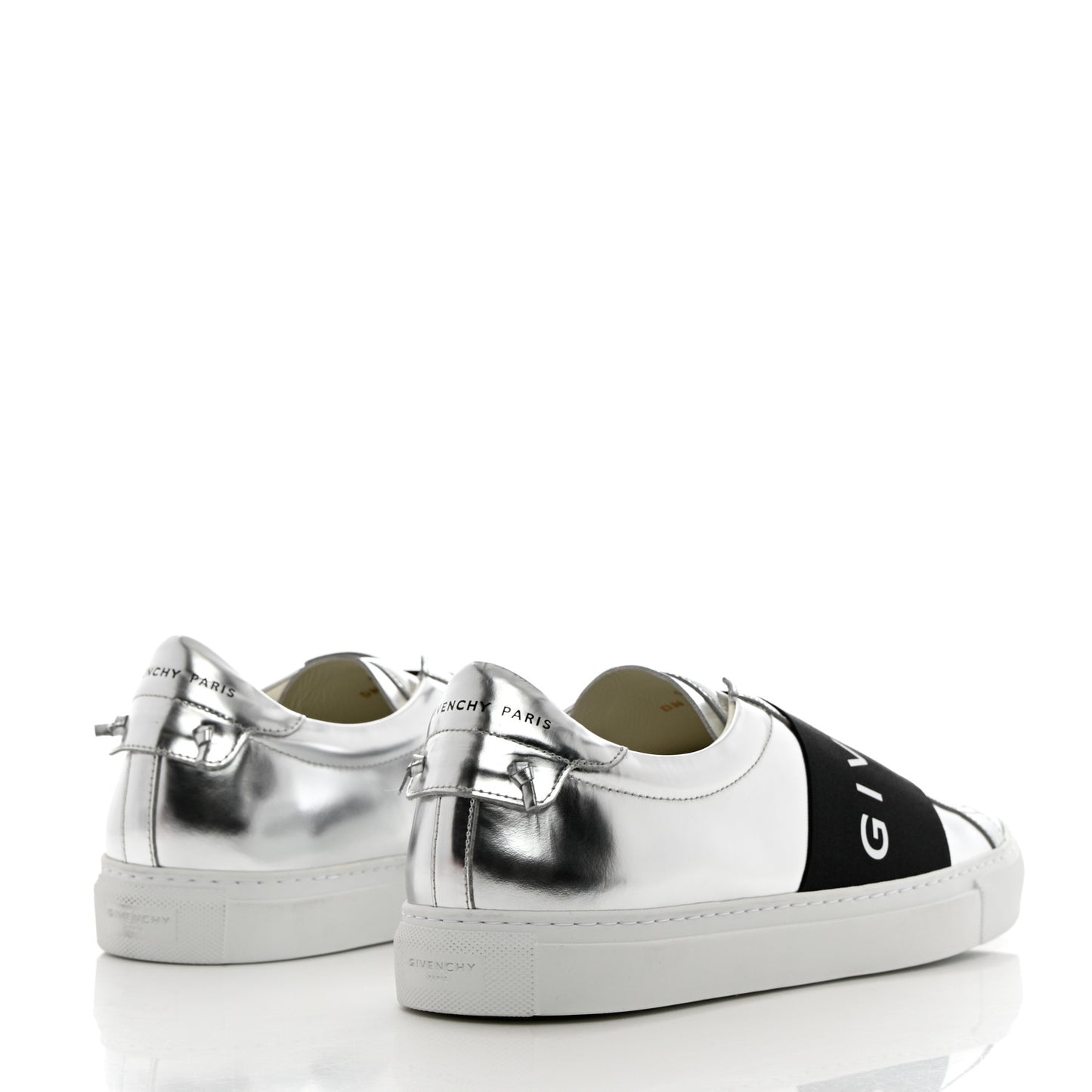 Calfskin Band Logo Mens Urban Street Sneakers 43 Silvery