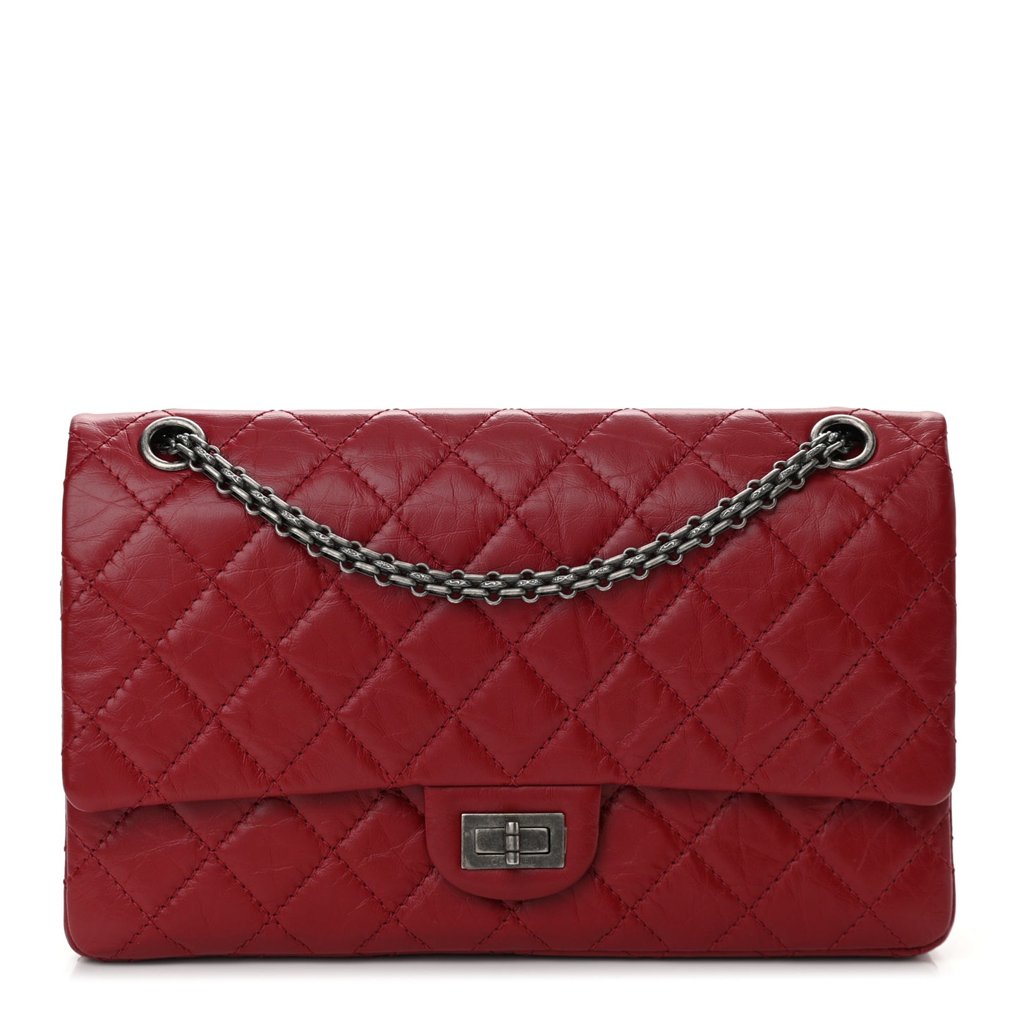 Aged Calfskin Quilted 2.55 Reissue 226 Flap Dark Red