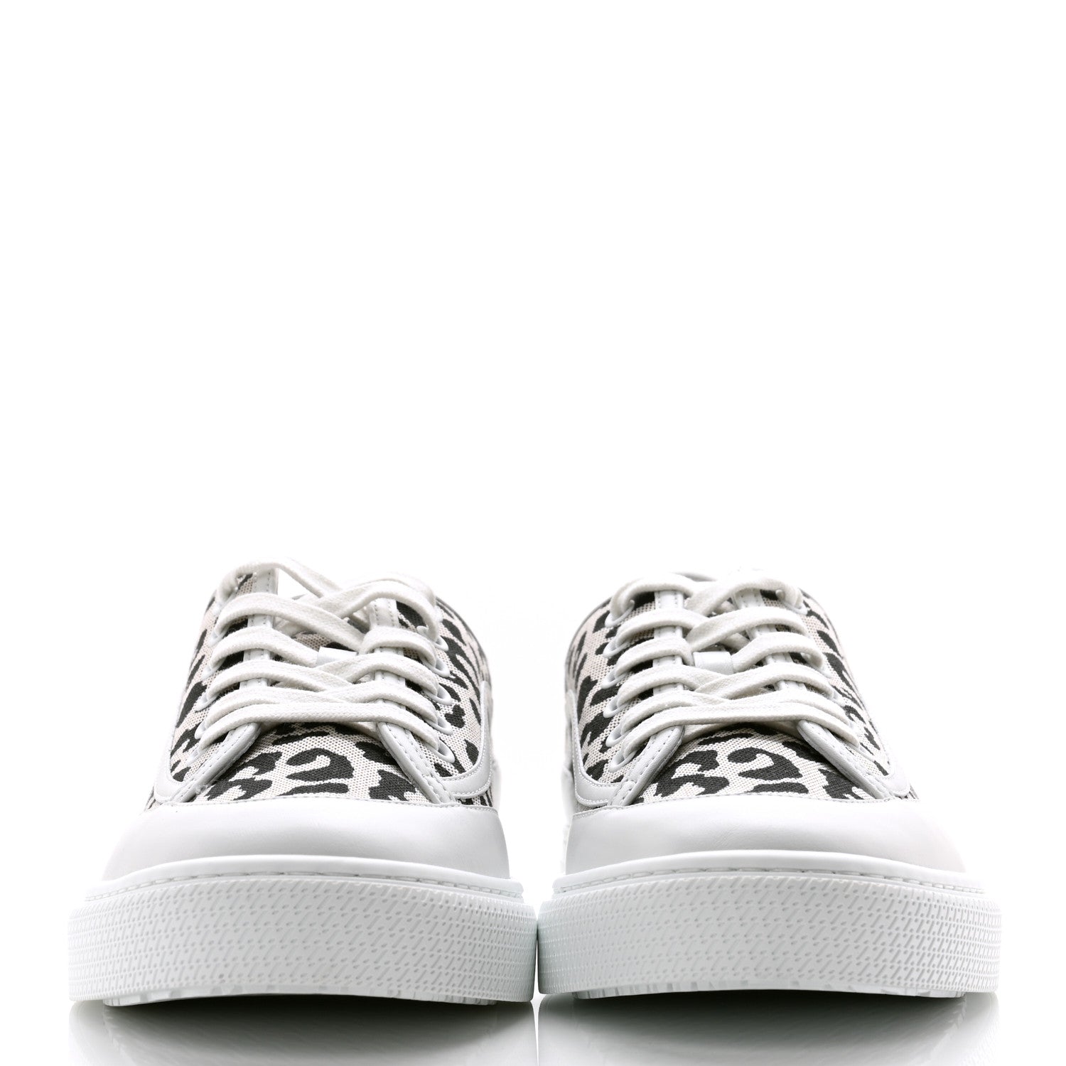 Hermes Canvas Calfskin Leopard Get Sneakers 39 Prunoir White 2 of 8