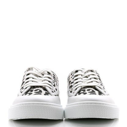 Hermes Canvas Calfskin Leopard Get Sneakers 39 Prunoir White 2 of 8
