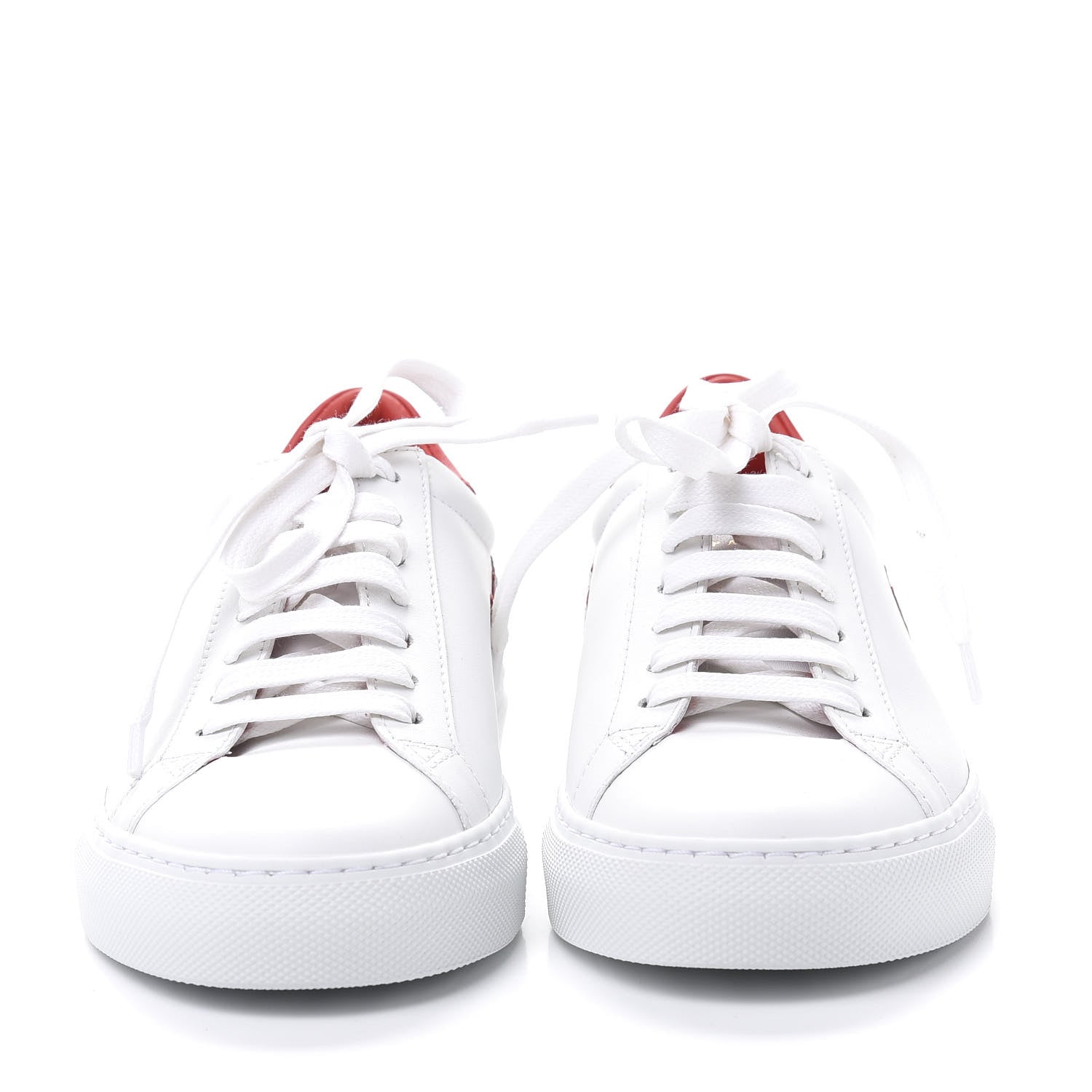 Givenchy Calfskin Reverse Logo Womens Urban Street Sneakers 35 White Red 2 of 10