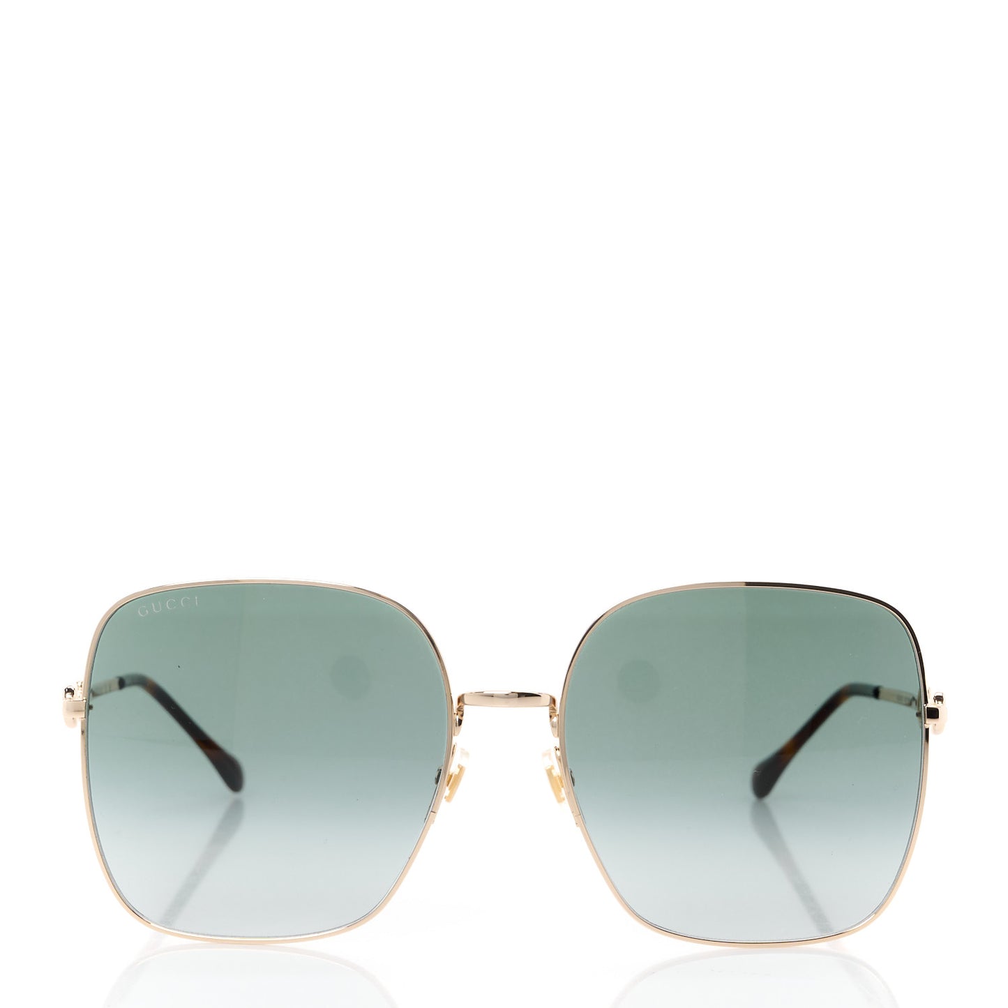 Metal Horsebit Square Frame Sunglasses GG0879S Grey