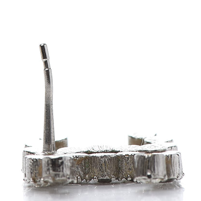 Chanel Crystal CC Earrings Grey Silver 5 of 6