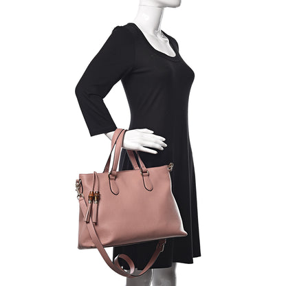Gucci Calfskin Bamboo Tassel Top Handle Tote Soft Pink 2 of 9