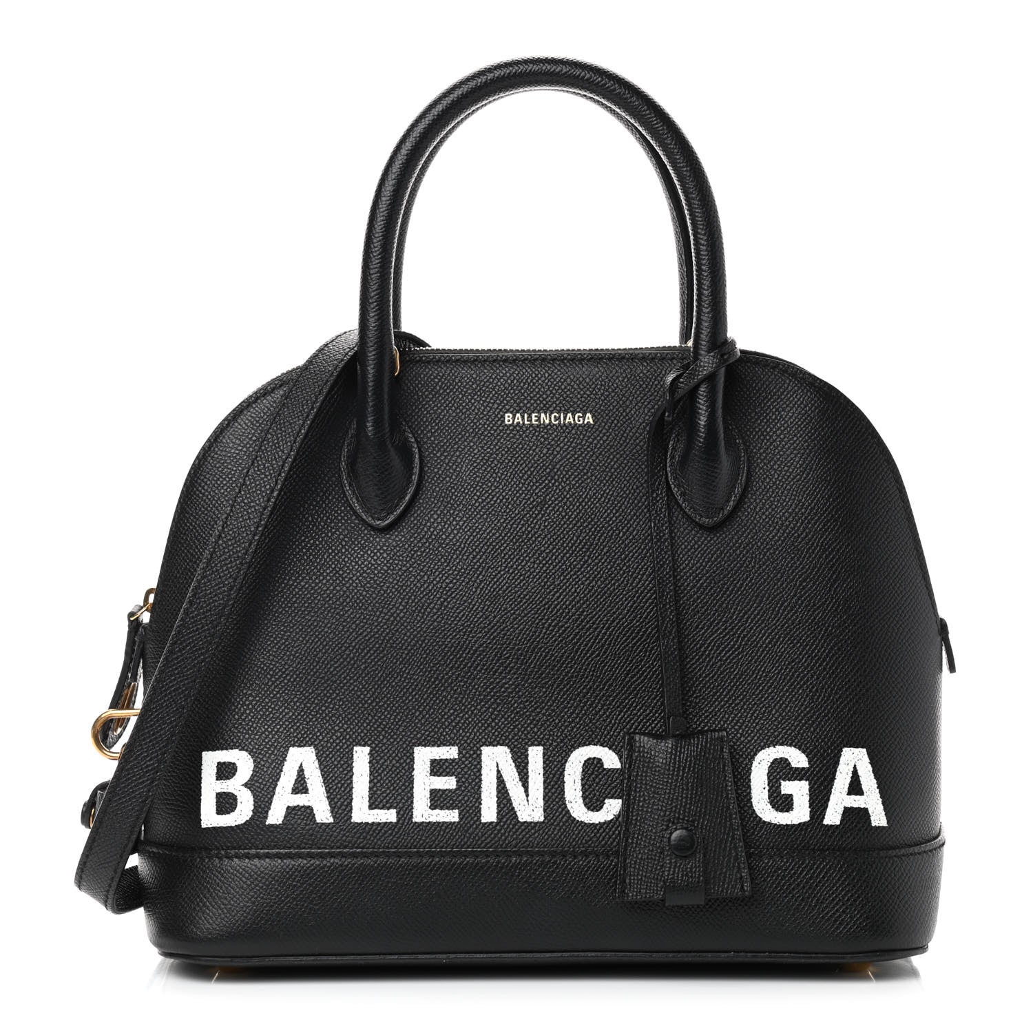 Balenciaga Signature Grained Calfskin Logo S Ville Top Handle Bag Black 1 of 11