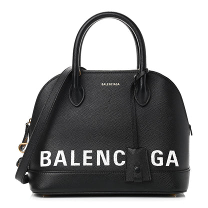 Balenciaga Signature Grained Calfskin Logo S Ville Top Handle Bag Black 1 of 11