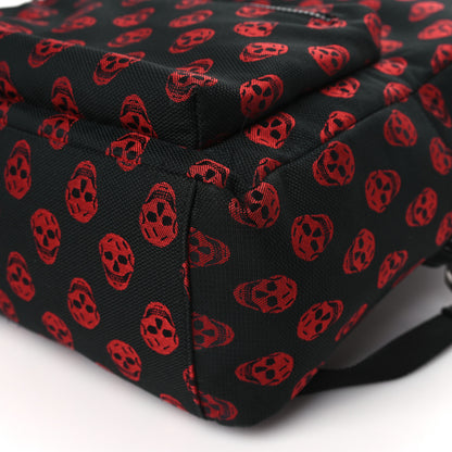 Alexander McQueen Nylon Skull Print Backpack Black Red 9 of 9