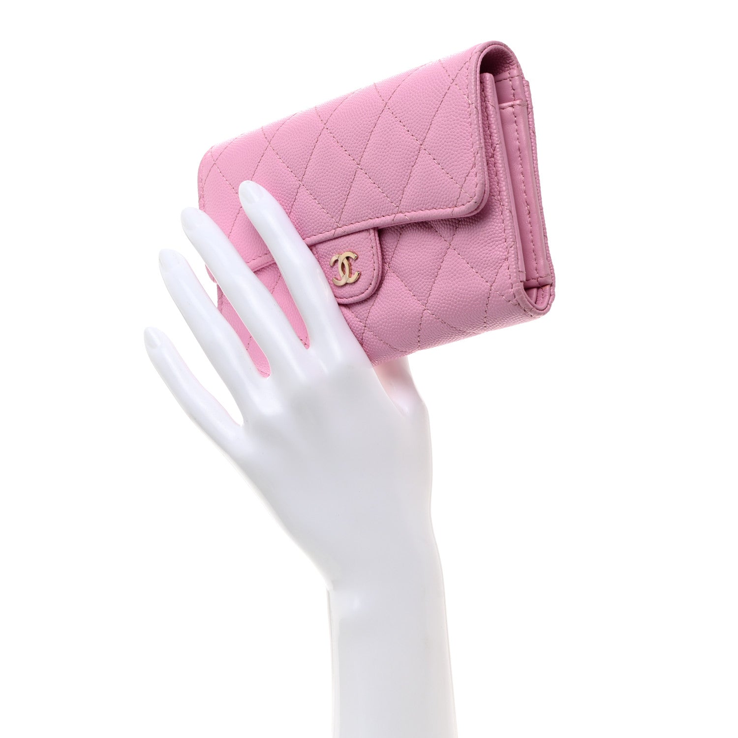 Chanel Caviar Quilted Medium Flap Wallet Pink 2 of 9