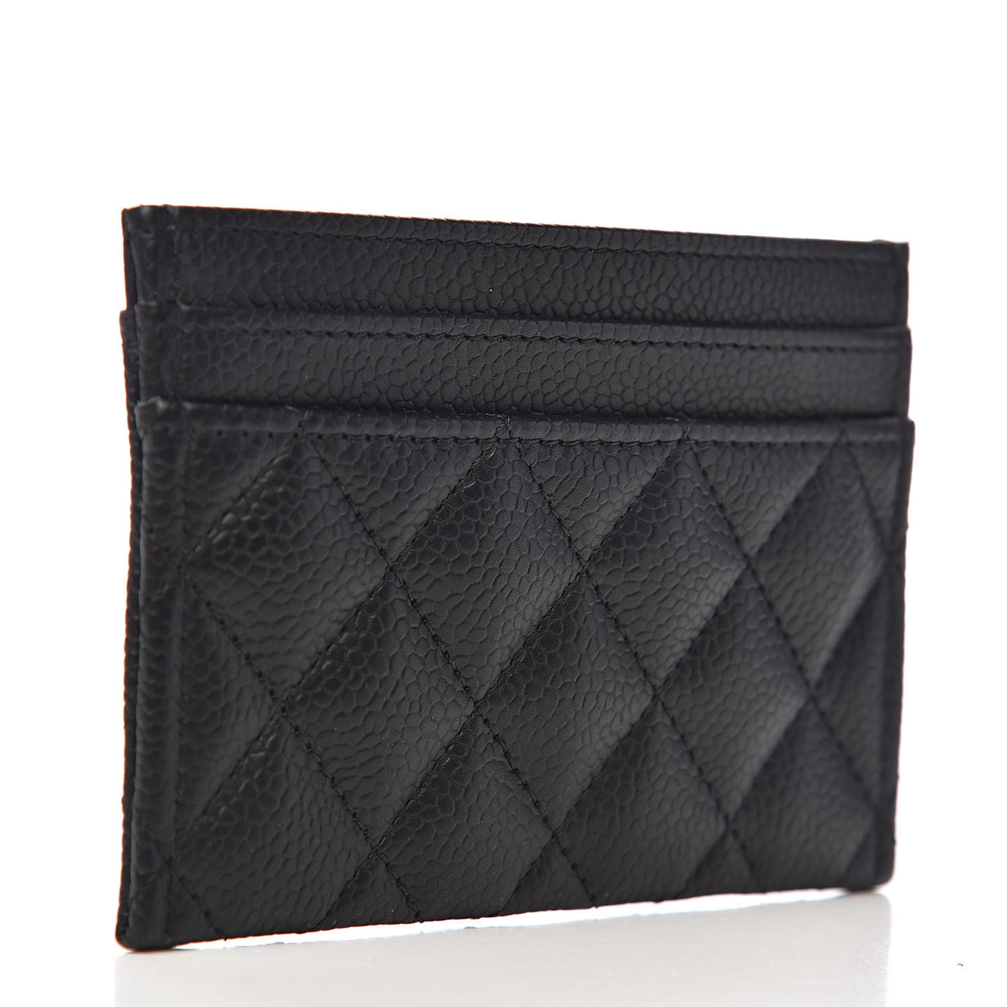 Caviar Quilted Boy Card Holder Black