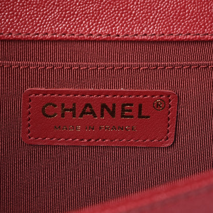 Chanel Caviar Chevron Quilted Medium Boy Flap Red 6 of 12