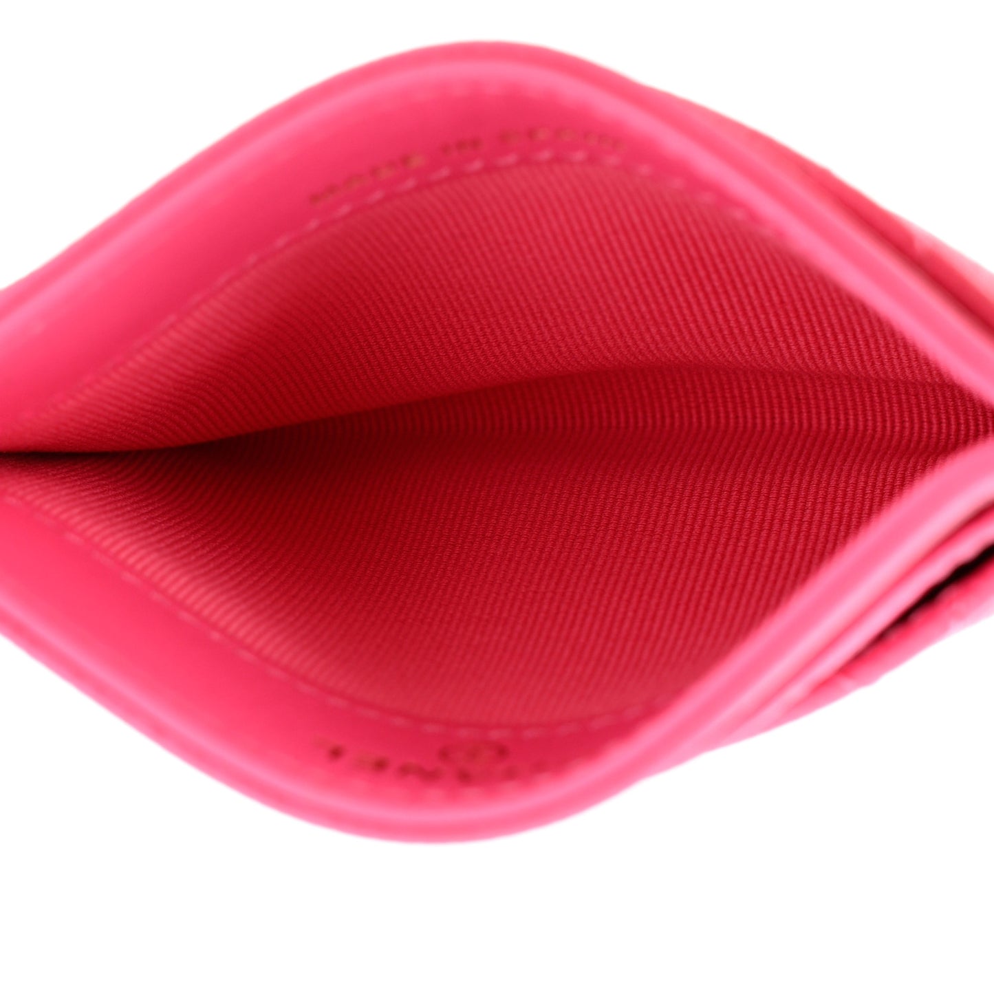 Caviar Quilted Card Holder Pink