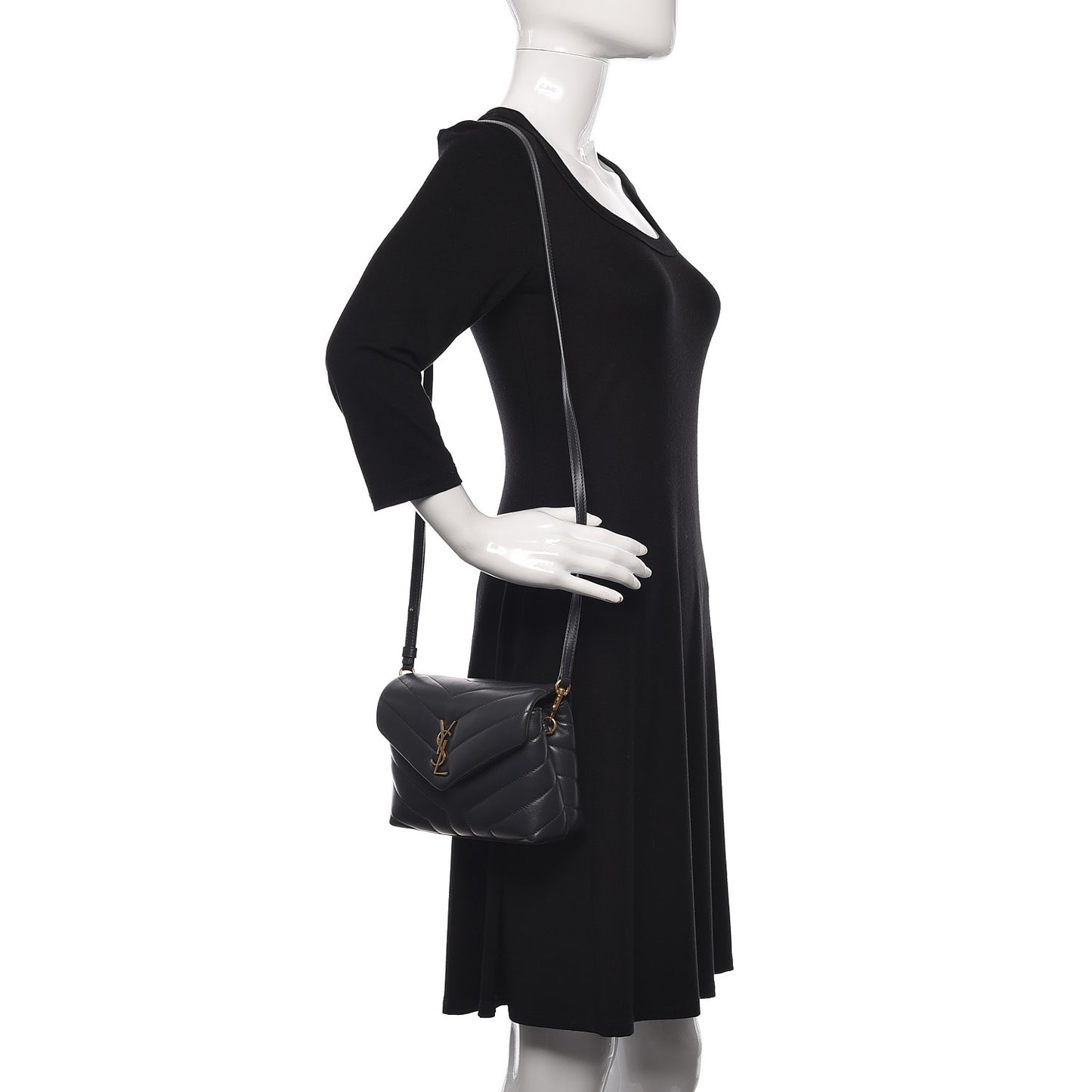 Calfskin Y Quilted Monogram Toy Loulou Crossbody Bag Asphalt