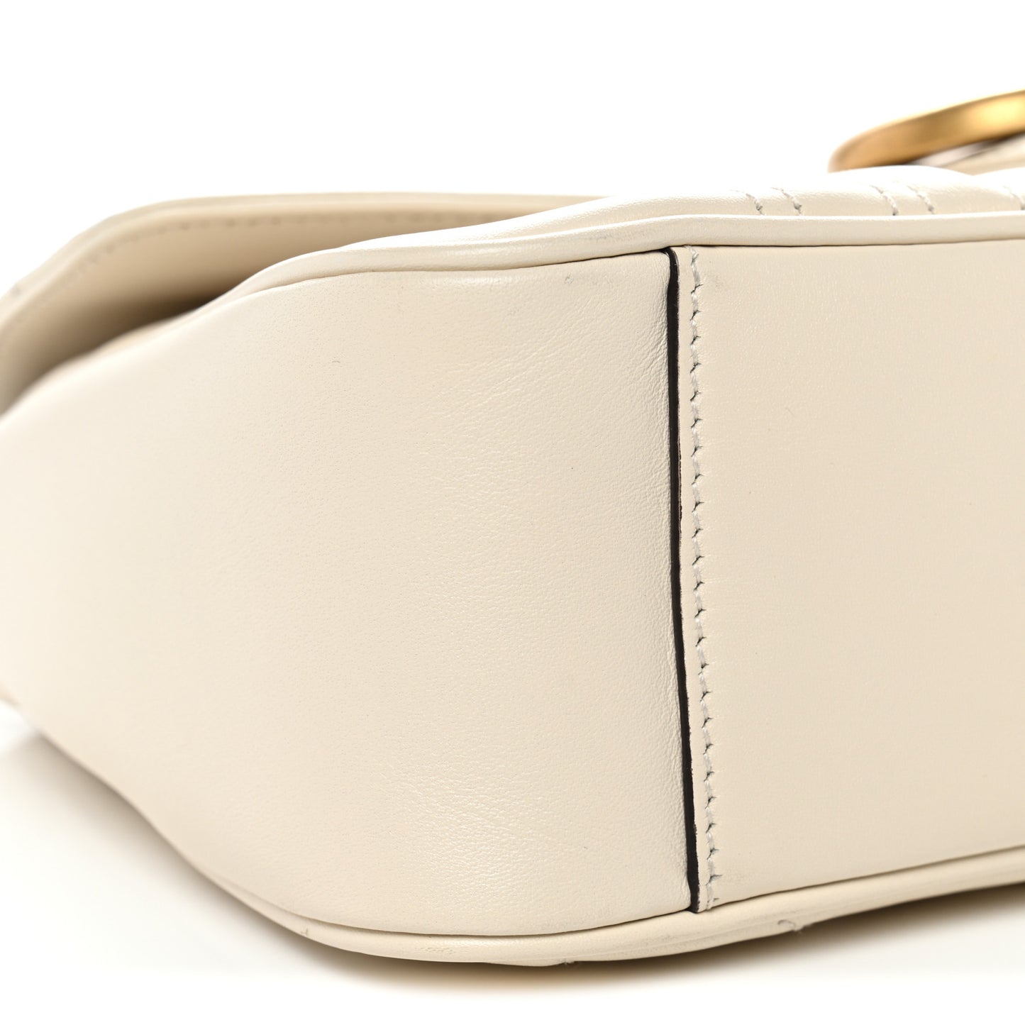 Calfskin Matelasse Small GG Marmont Shoulder Bag White