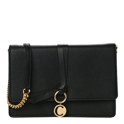 Chloe Grained Calfskin Alphabet Clutch Shoulder Bag Black 1 of 10