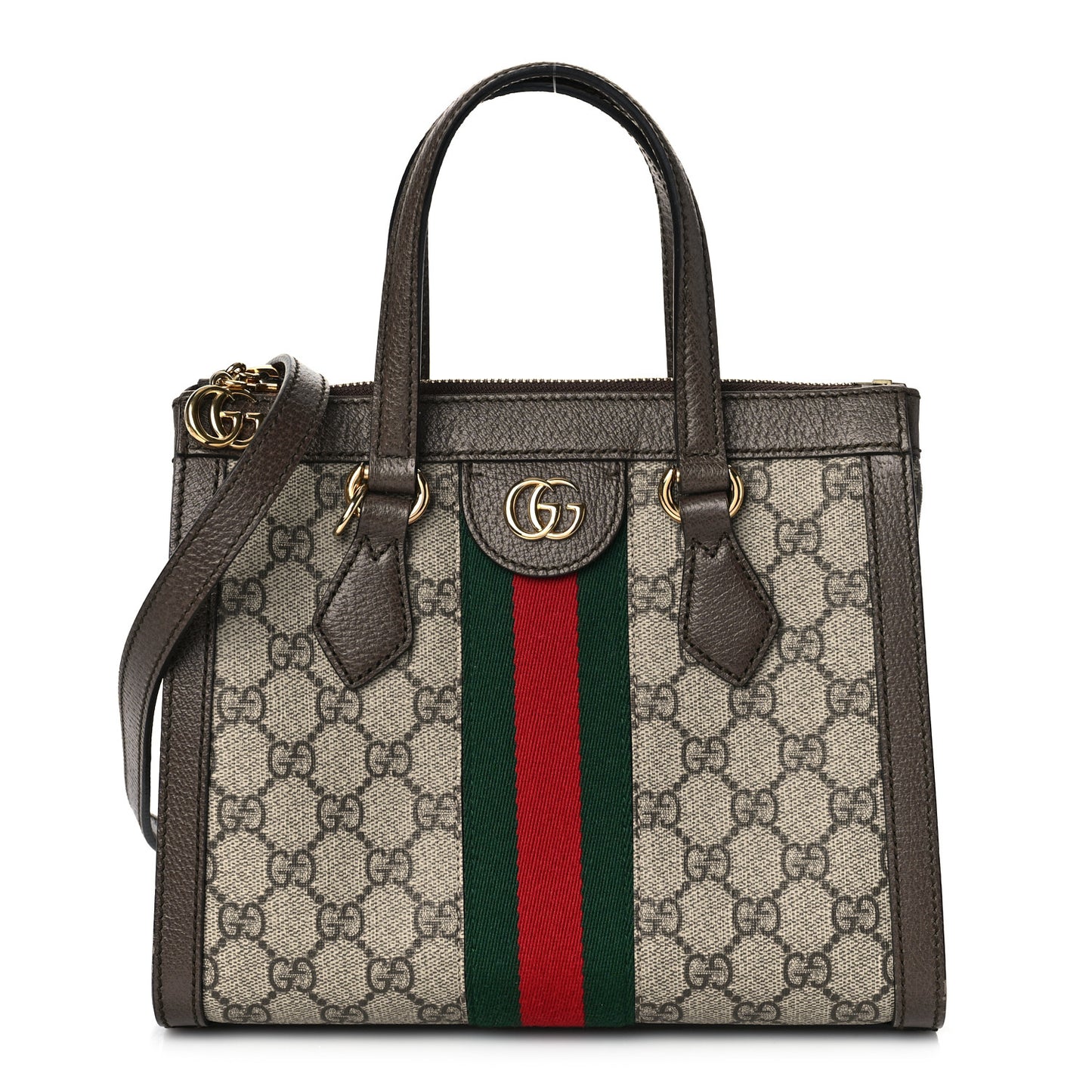 GG Supreme Monogram Small Ophidia Tote Bag Brown