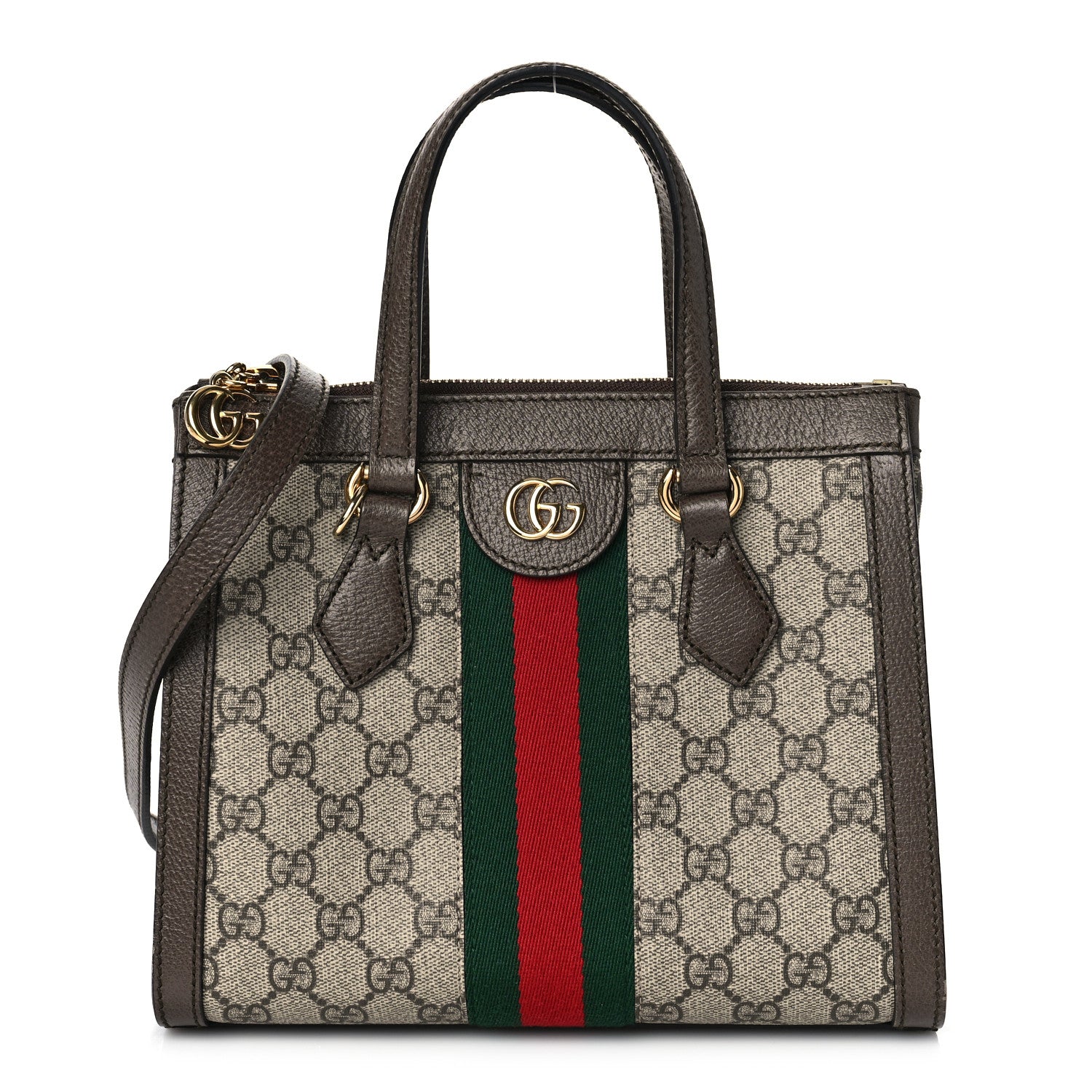 Gucci GG Supreme Monogram Small Ophidia Tote Bag Brown 1 of 9