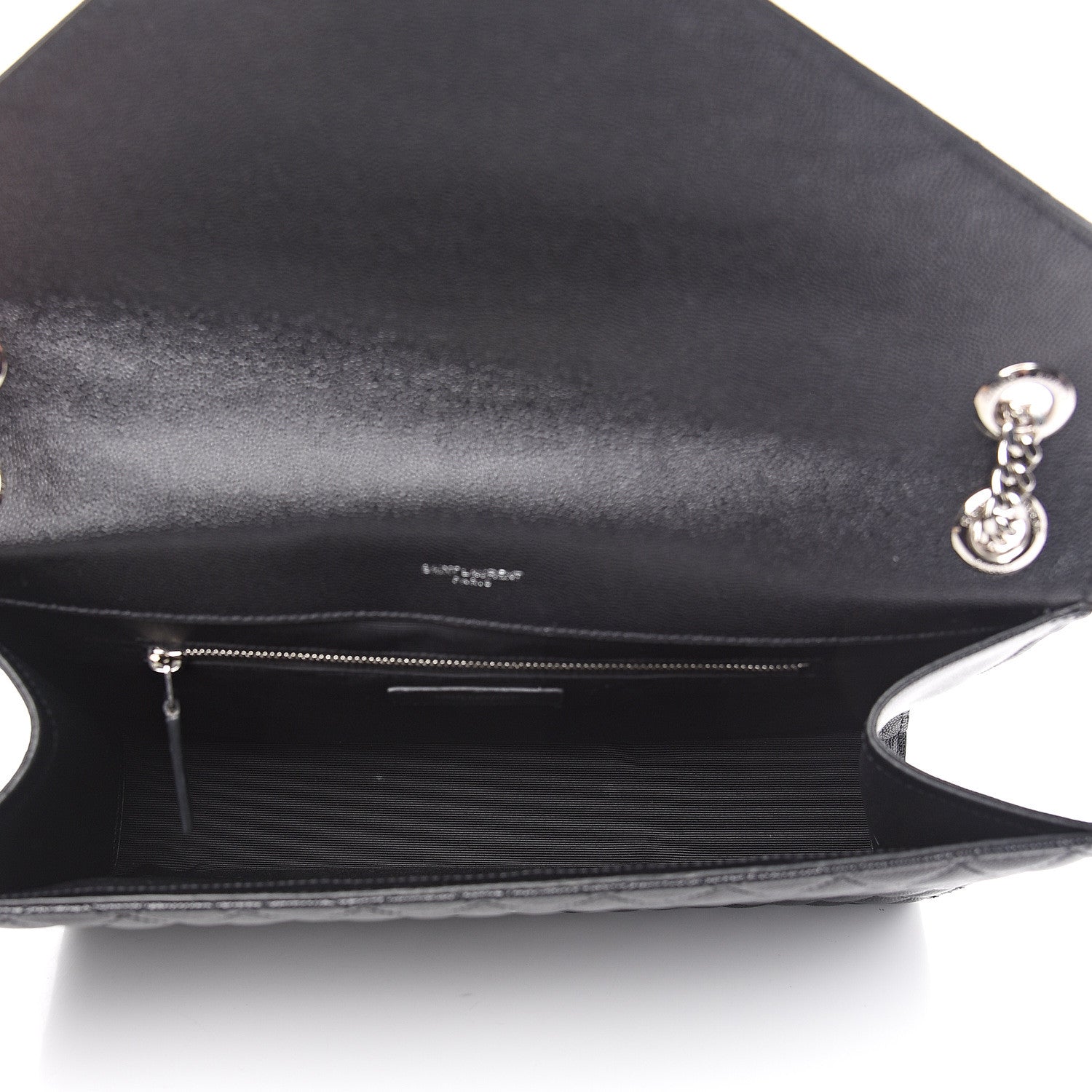 Saint Laurent Grain De Poudre Textured Mixed Matelasse Large Triquilt Monogram Satchel Black 4 of 12