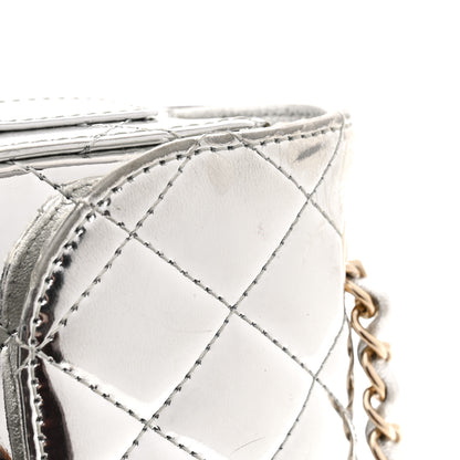 Chanel Mirror Calfskin Metallic Calfskin Quilted Hollywood Boulevard Mini Flap With Star Coin Purse Silver 12 of 13