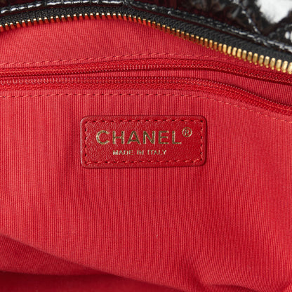 Chanel Shiny Crumpled Calfskin Quilted Large Bowling Bag Black 6 of 11