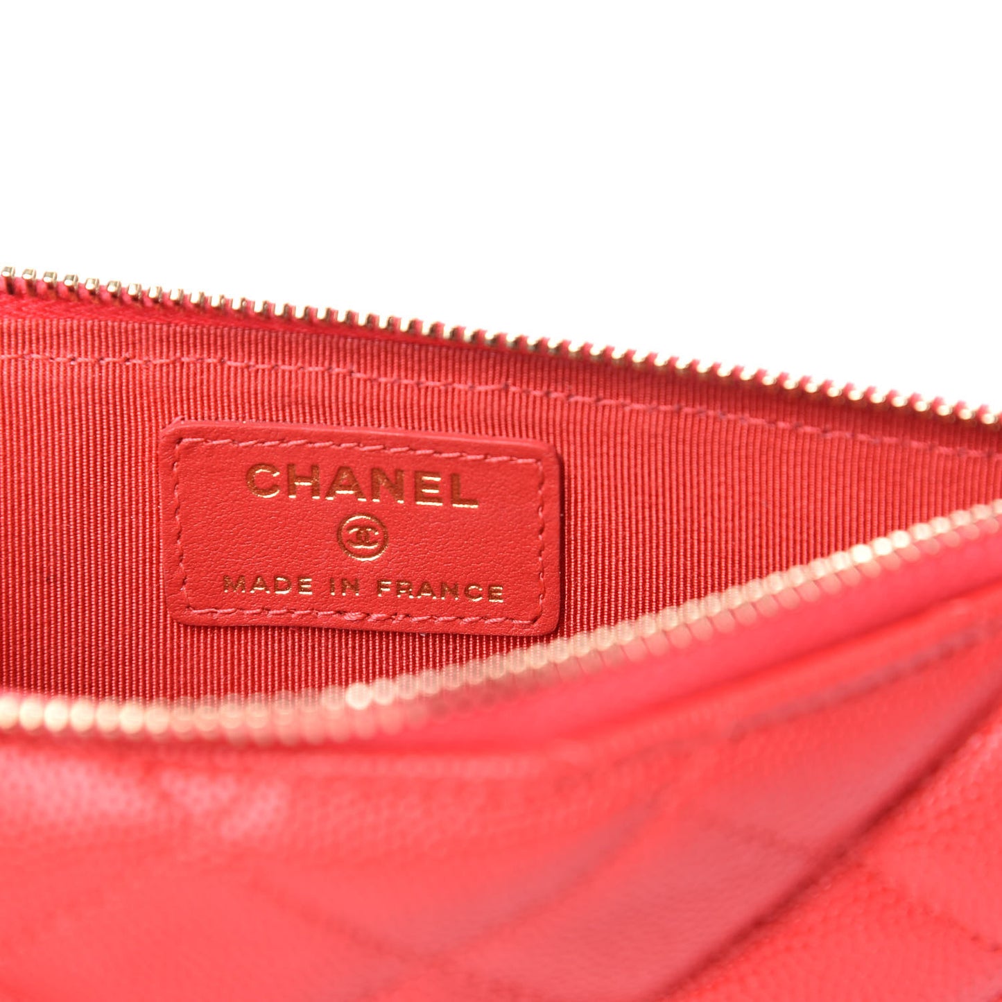 Caviar Quilted Classic Flat Wallet Pouch Red