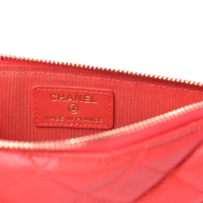 Chanel Caviar Quilted Classic Flat Wallet Pouch Red 6 of 8