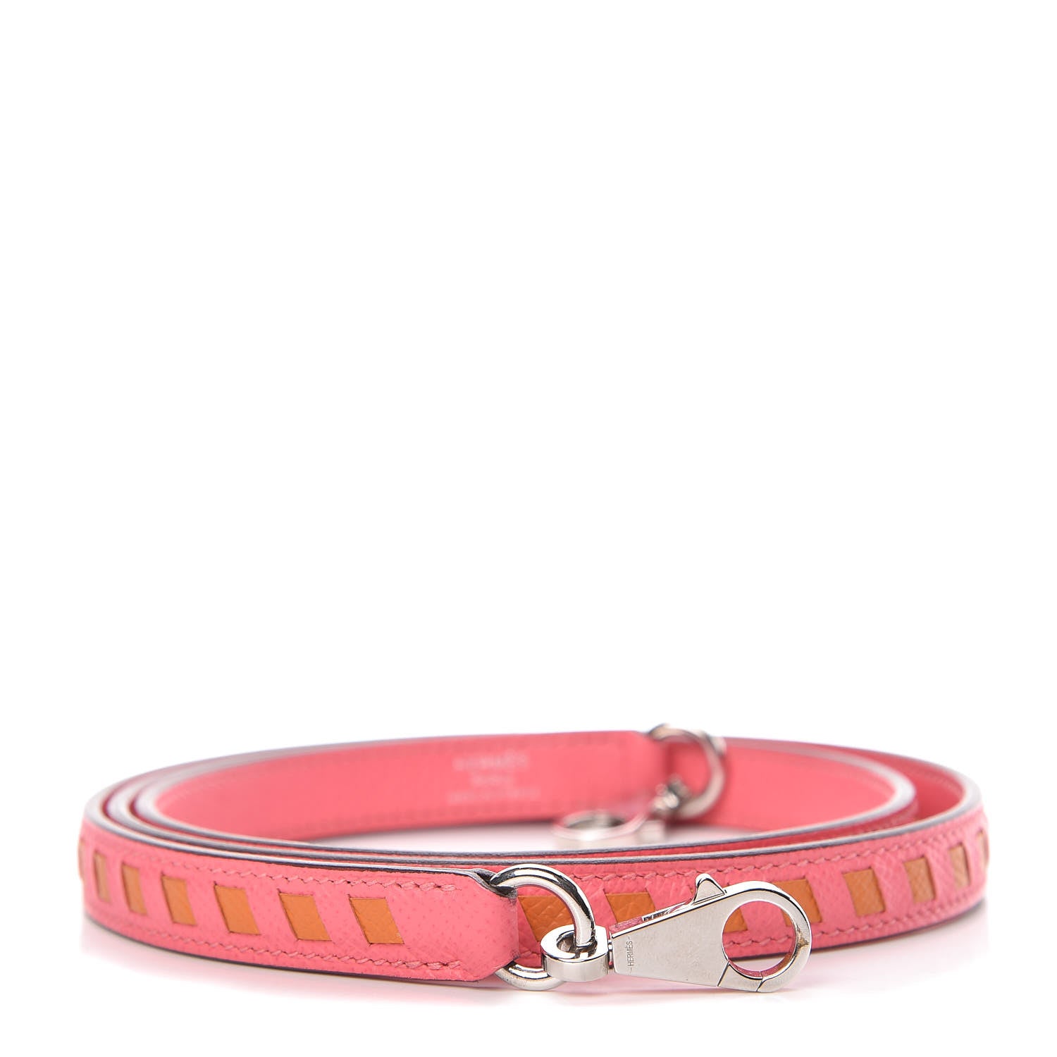 Hermes Epsom 16mm Tressage Shoulder Strap Rose Azalee Abricot 1 of 4