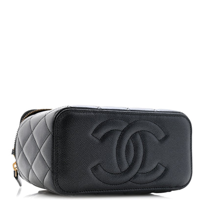 Chanel Pearly Caviar Quilted Fit For You Small Vanity Case With Chain Black 4 of 11