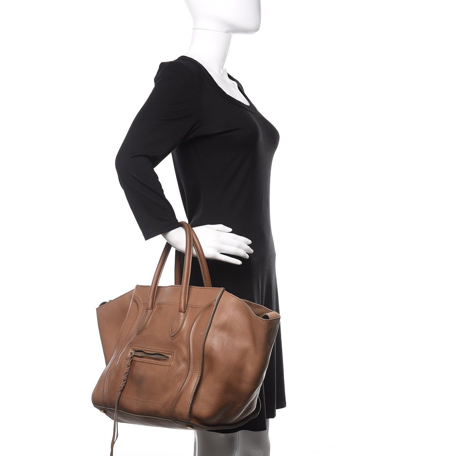 Celine Supple Calfskin Medium Phantom Luggage Taupe 2 of 9