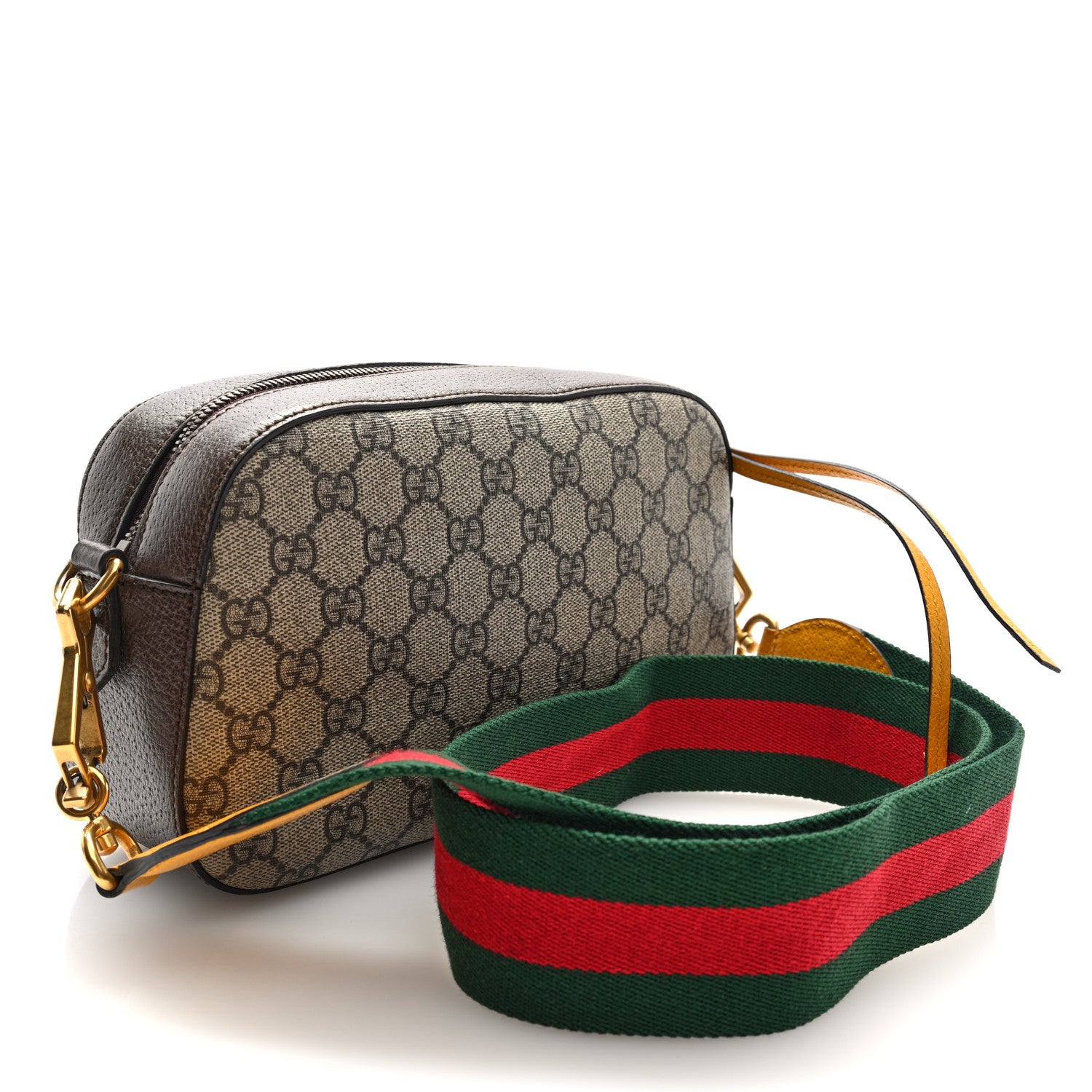 Gucci GG Supreme Monogram Web Neo Vintage Shoulder Bag Beige New Acero Crop 3 of 10