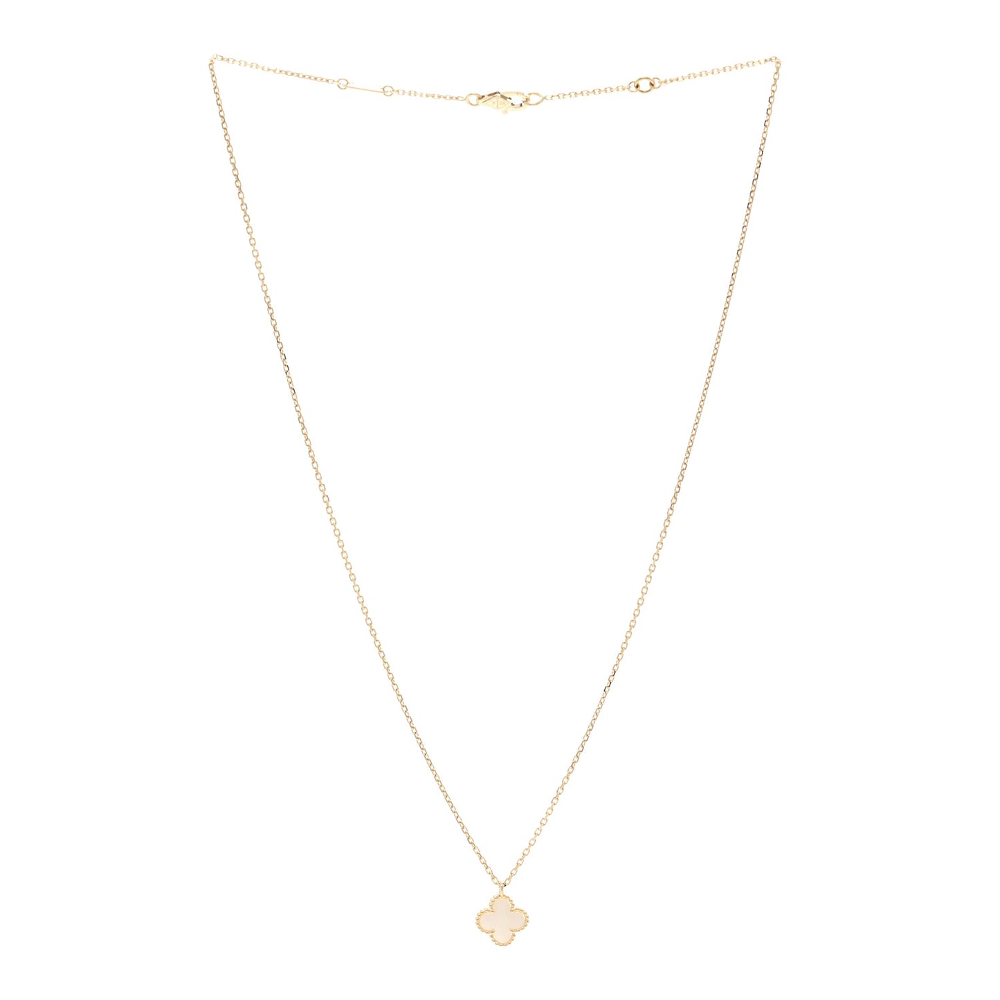 18K Yellow Gold Mother of Pearl Sweet Alhambra Pendant Necklace