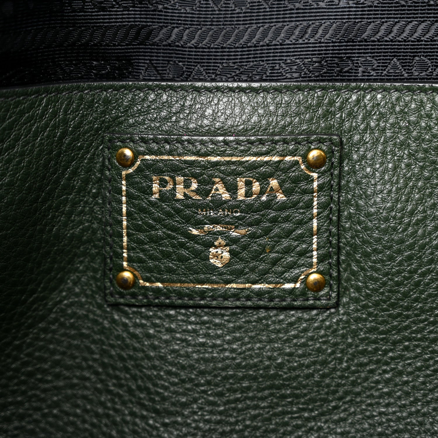 Prada Vitello Daino Shopping Tote Foresta 6 of 11