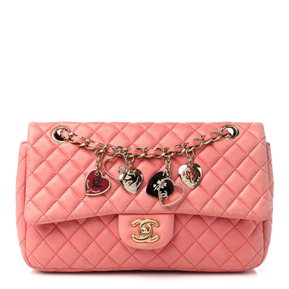 Chanel Lambskin Quilted Valentine Charms Medium Single Flap Pink 1 of 17