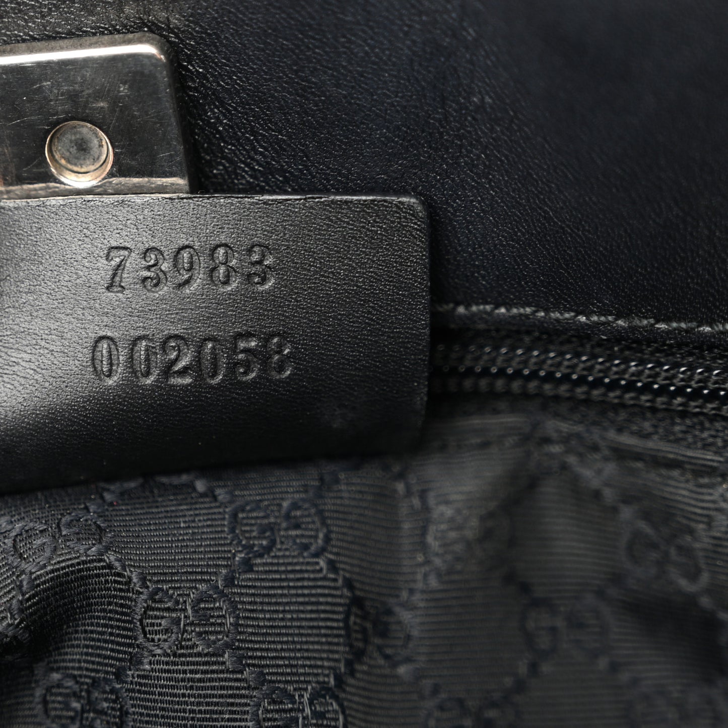 Denim Calfskin Web Tote Black