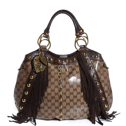 Gucci Crystal Monogram Babouska Shoulder Bag Brown 1 of 7